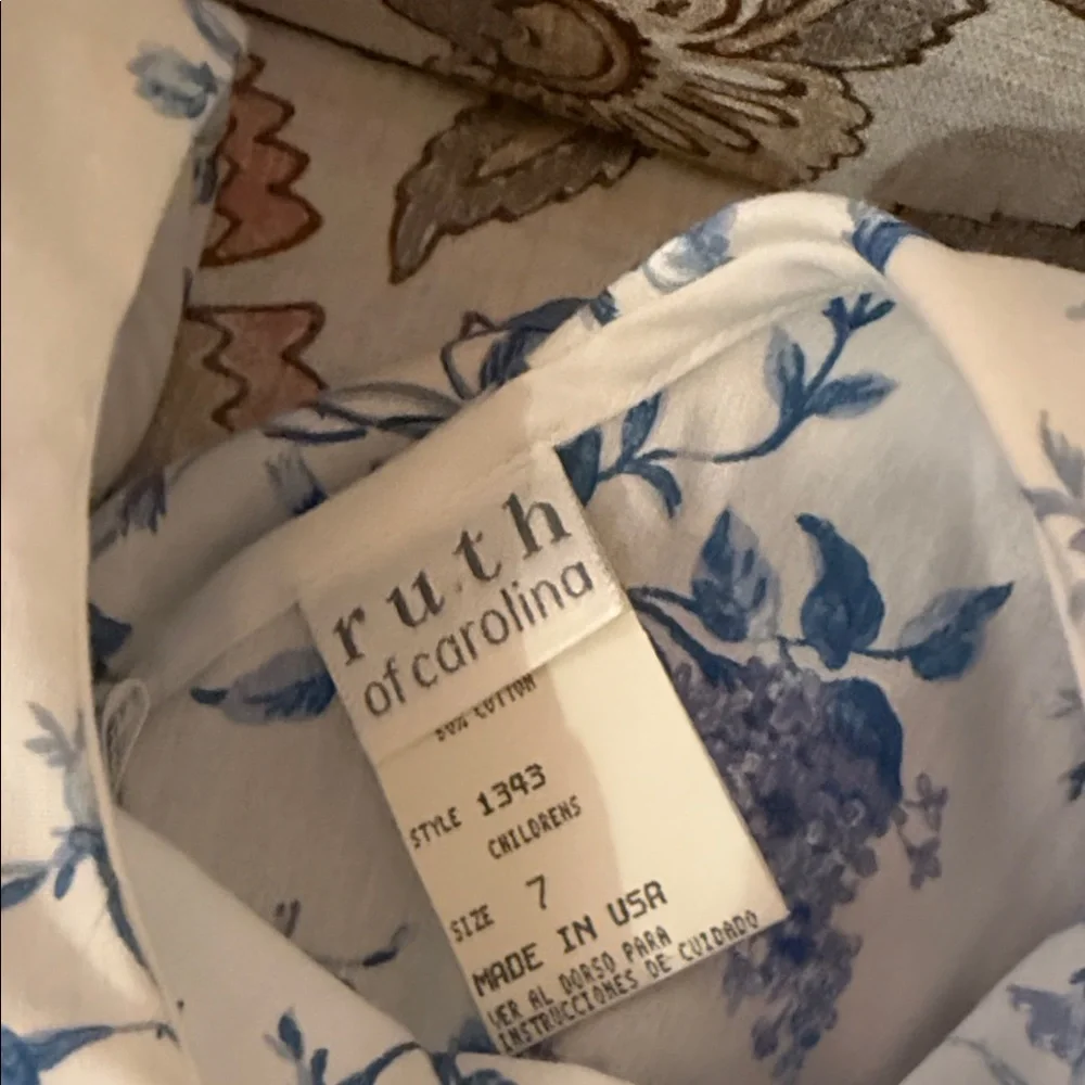 Vintage Ruth of Carolina  Blue and White Kids Dress in pristine condition - Picture 7 of 7